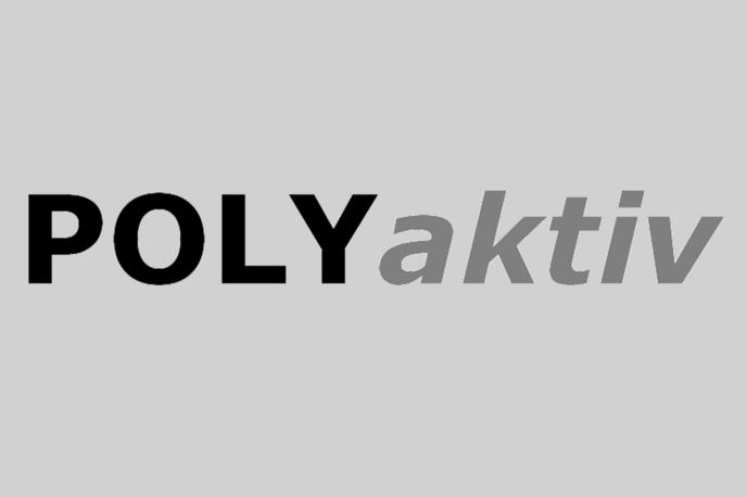 Logo des Vereins Polyaktiv mit grauem Hintergrund