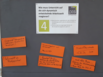 Foto der Pinwand mit den gesammelten Ergebnissen der Gruppenarbeit im Rahmen des World Cafes zur 4. Fragestellung